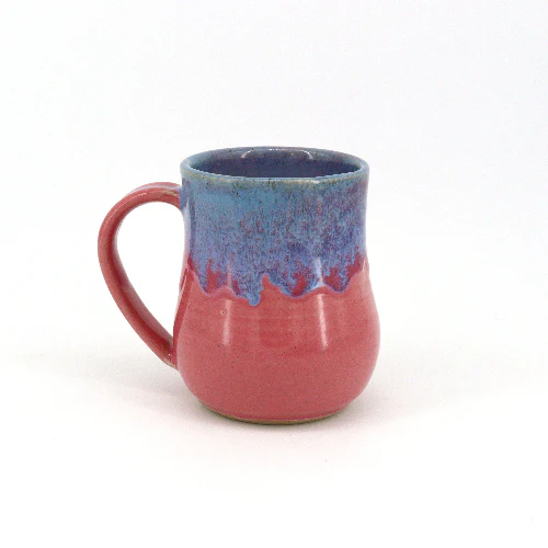 16oz Pink and Blue Ceramic Mug