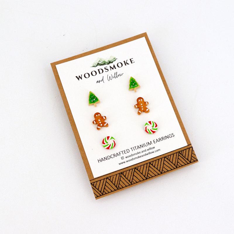 3 Pack Christmas Cookie Earrings