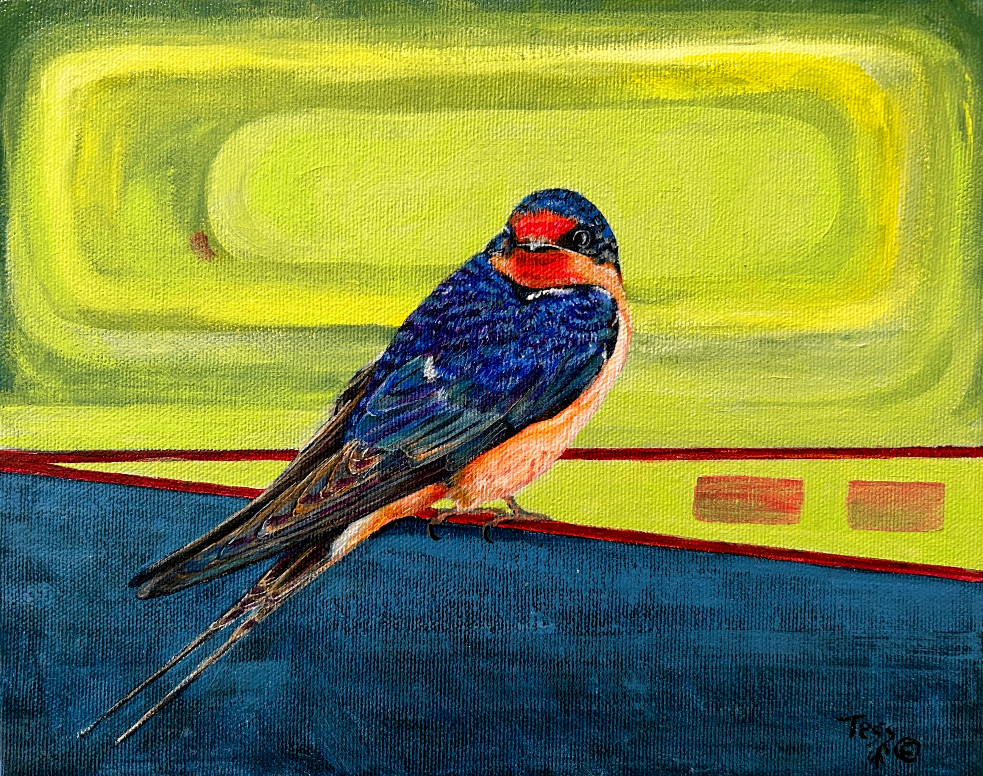 Abstract Reflection Barn Swallow