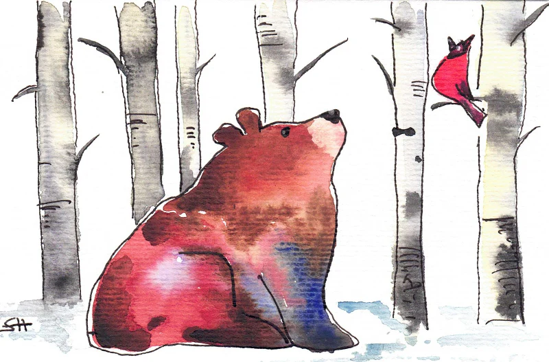 'Animal' 4 x 6 Original Art Cards by Sabine Hahnel - Image 4
