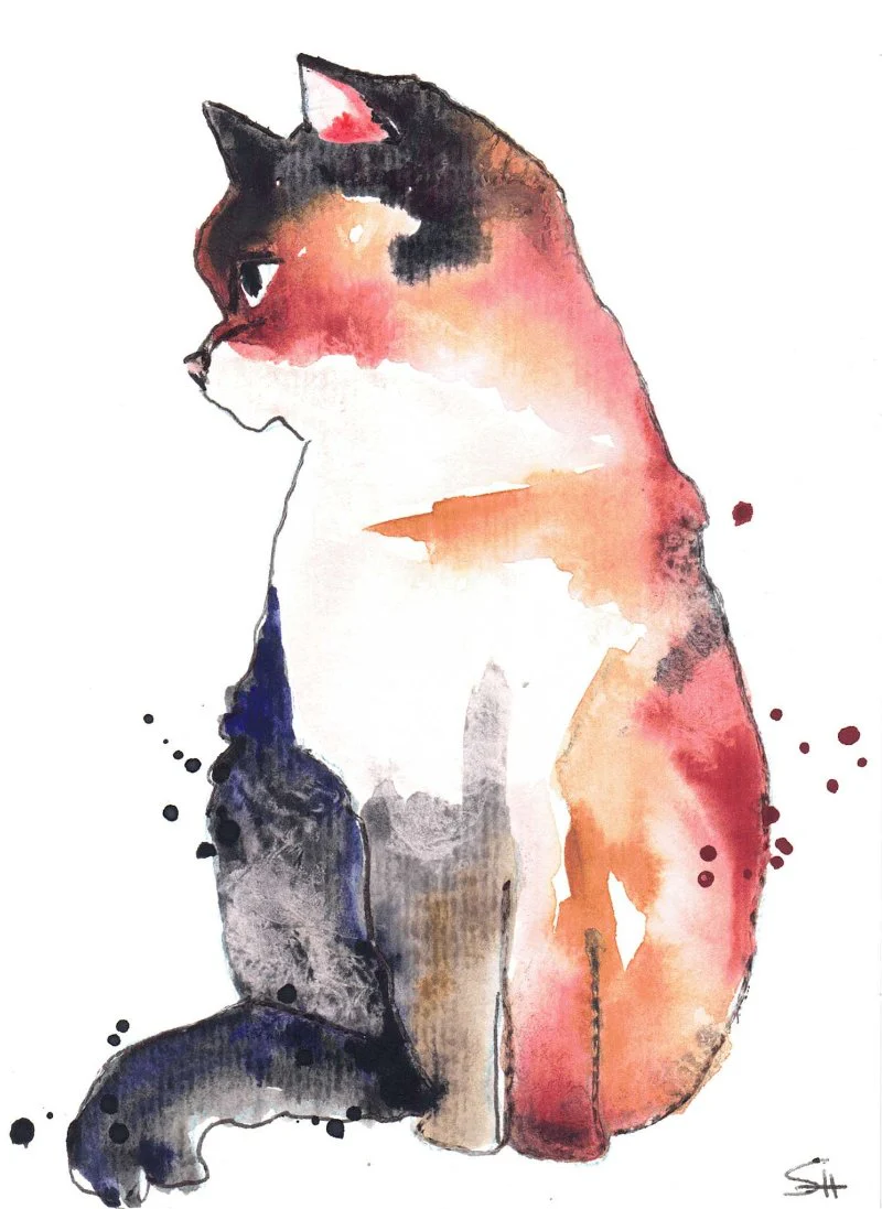 'Animal Series' 5 x 7 Original Art Cards by Sabine Hahnel - Image 9