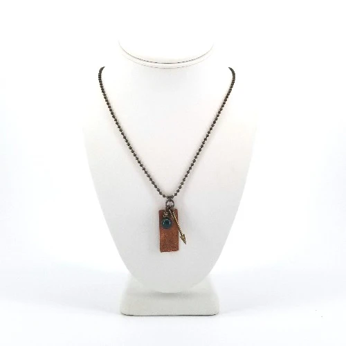 'Be Fearless, Be Strong' Copper Tag Necklace - Image 2