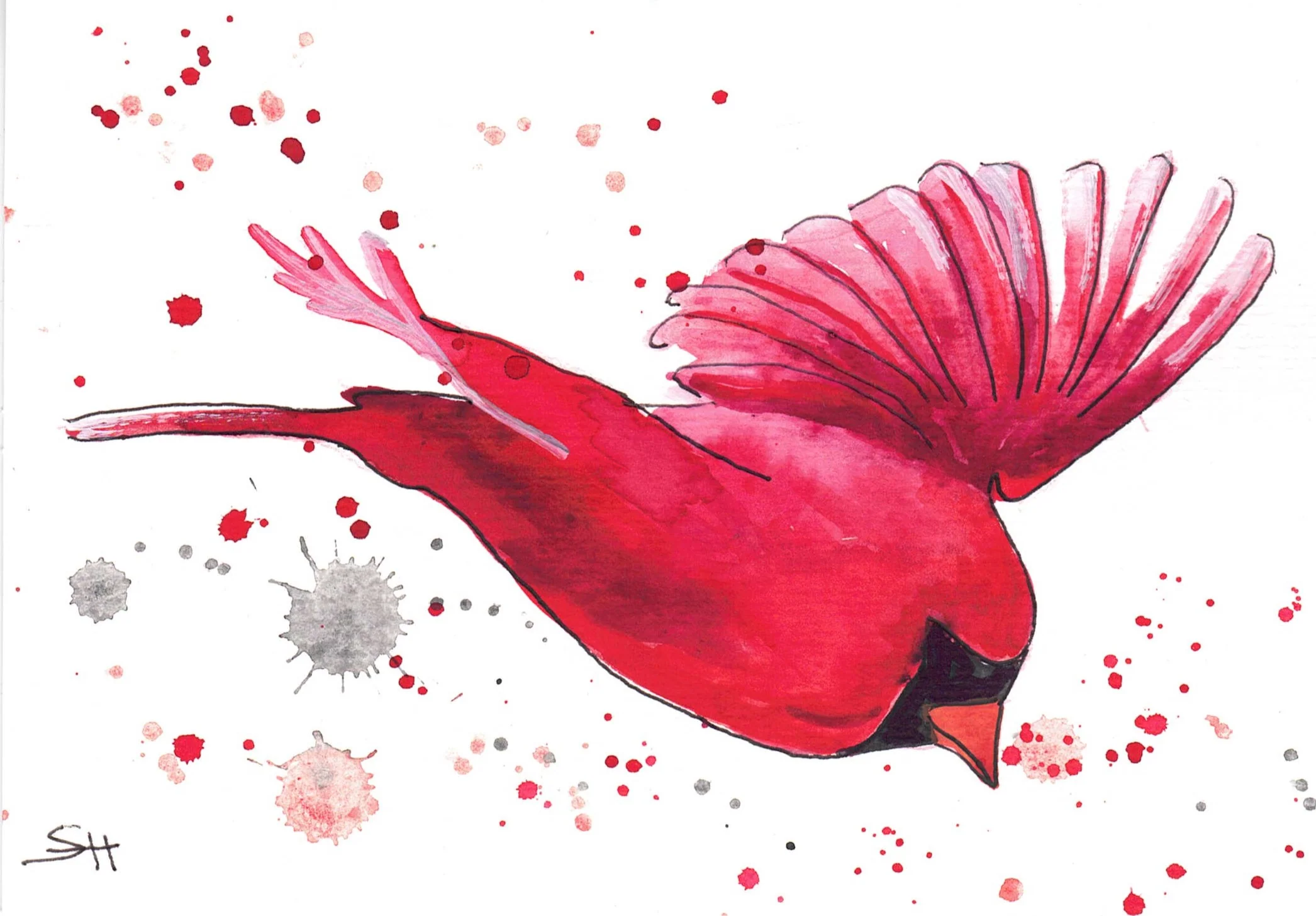 'Bird Series' 5 x 7 Original Art Cards by Sabine Hahnel - Image 4