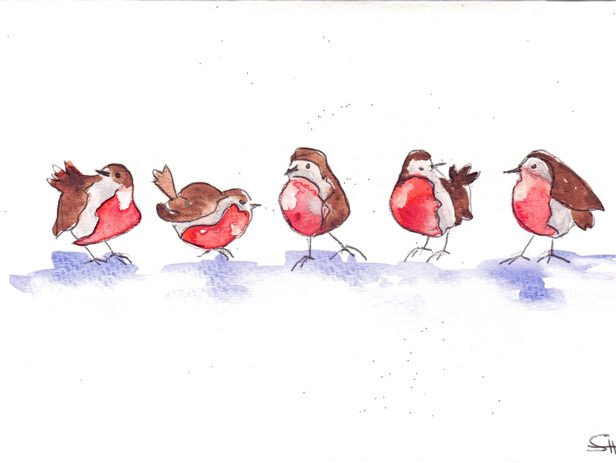 'Bird Series' 5 x 7 Original Art Cards by Sabine Hahnel - Image 5