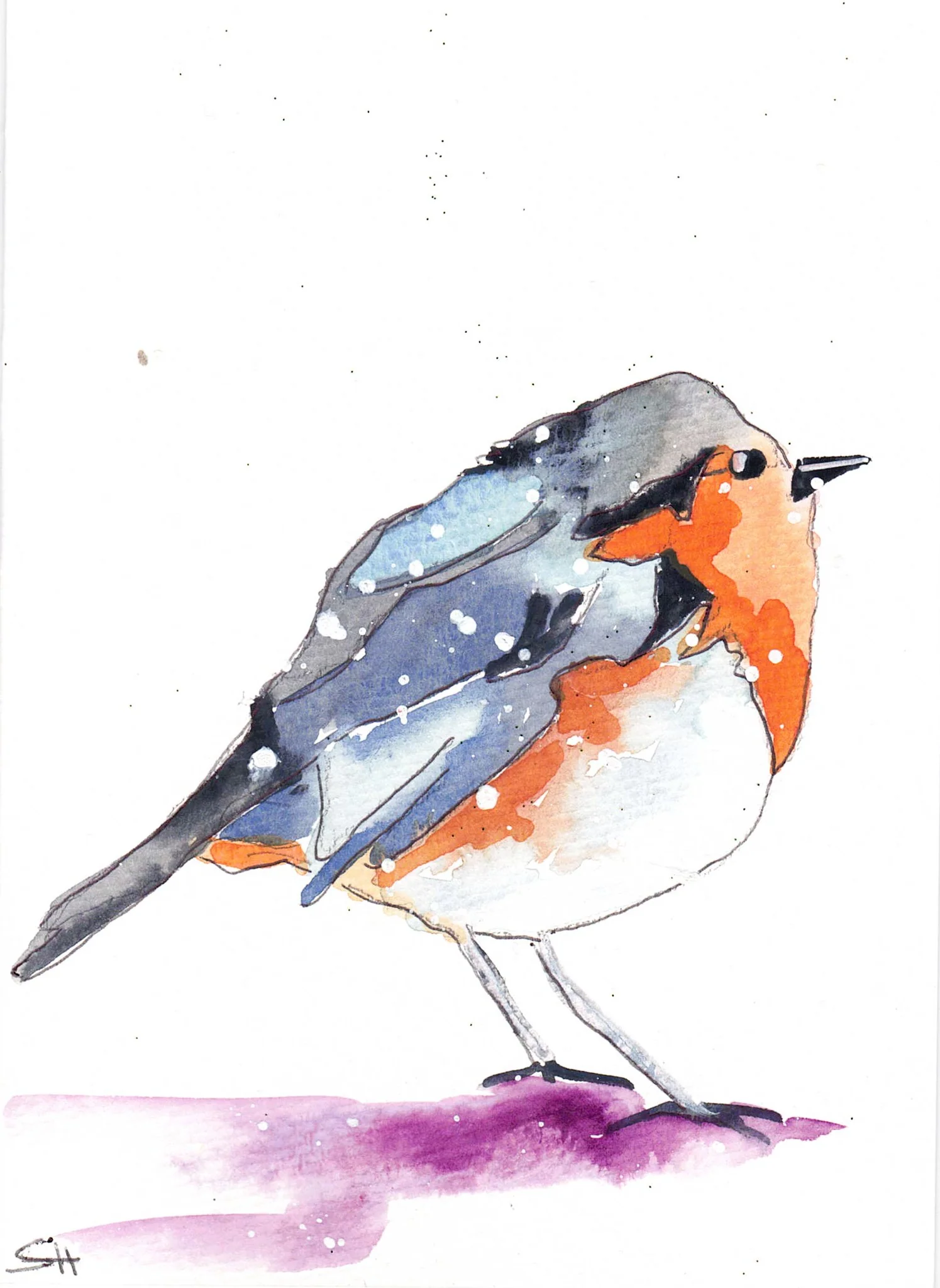 'Bird Series' 5 x 7 Original Art Cards by Sabine Hahnel - Image 6