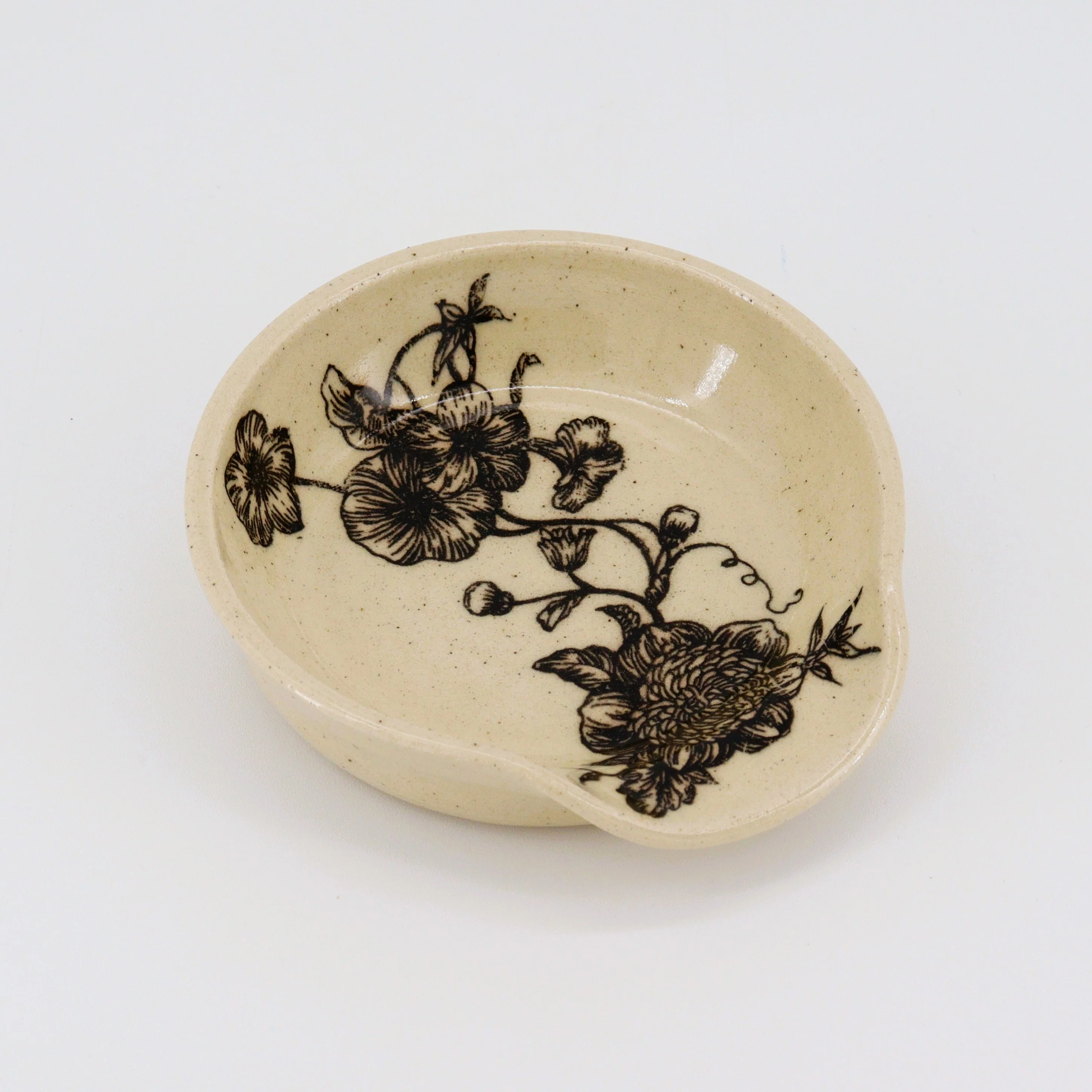 'Black & White Floral' Spoon Rest