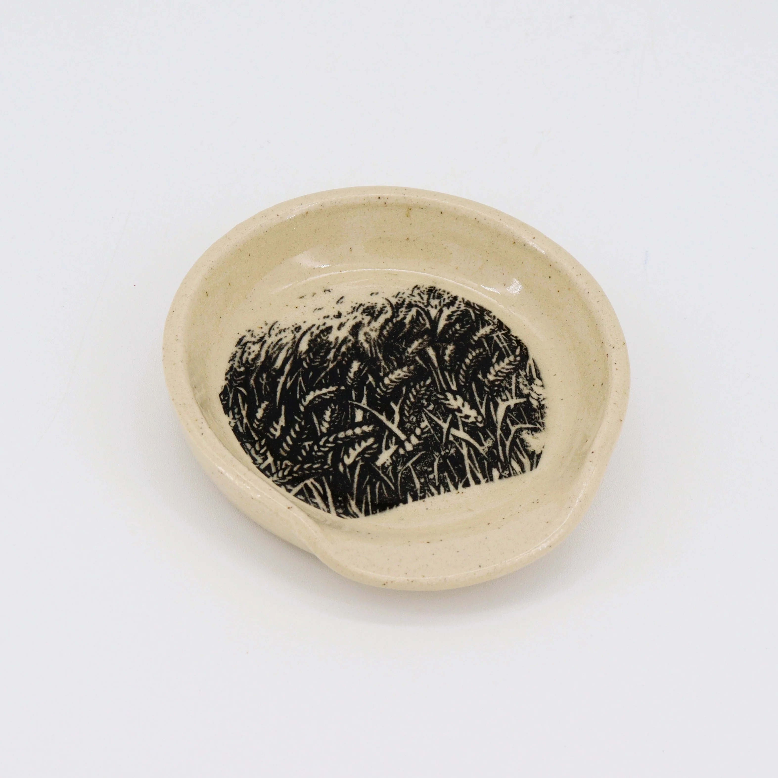 'Black & White Wheat Field' Spoon Rest