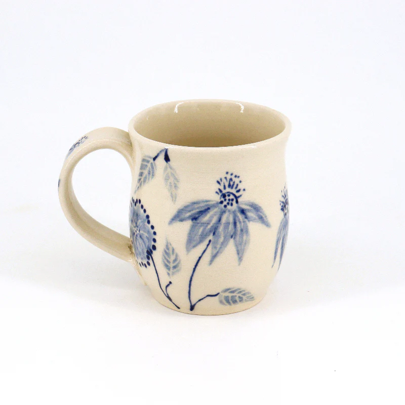 'Blue Floral' Hand Painted Mugs - Image 2