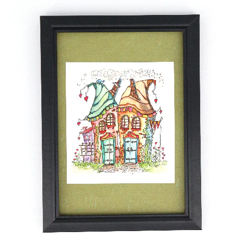 'Bluebirds of Happiness' Original Watercolour & Ink House Paintings - Image 10