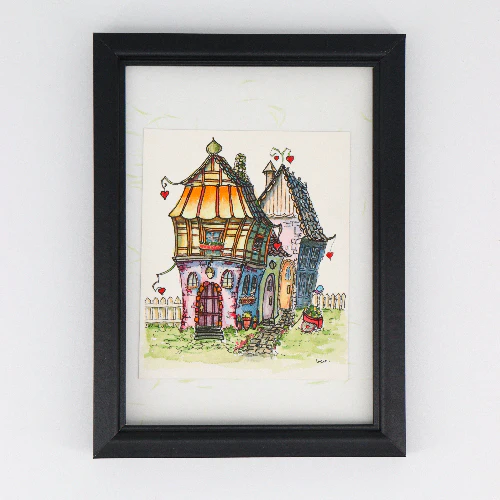 'Bluebirds of Happiness' Original Watercolour & Ink House Paintings - Image 19