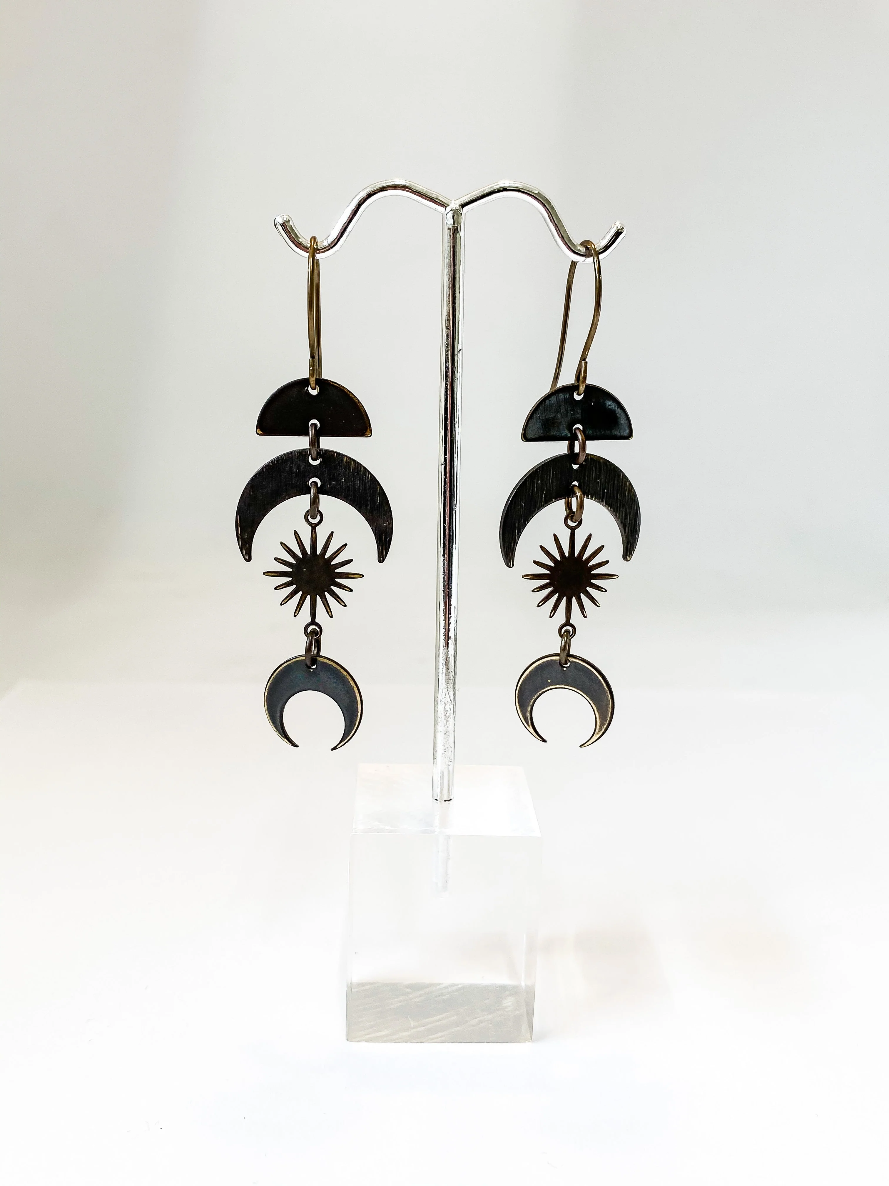 Boho Sun & Moon Dangle Earrings - Image 2