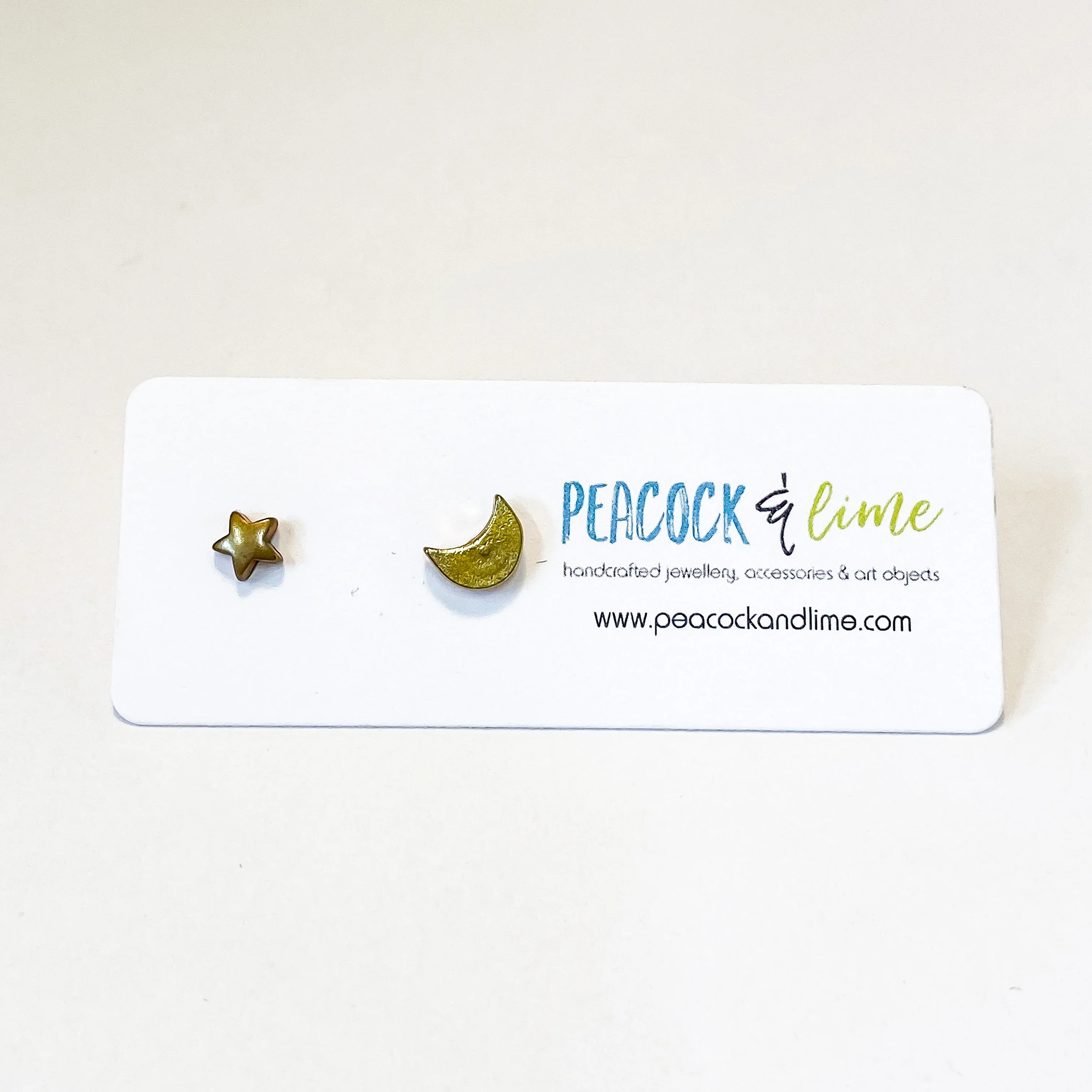 Brass Stud Earrings - Image 2