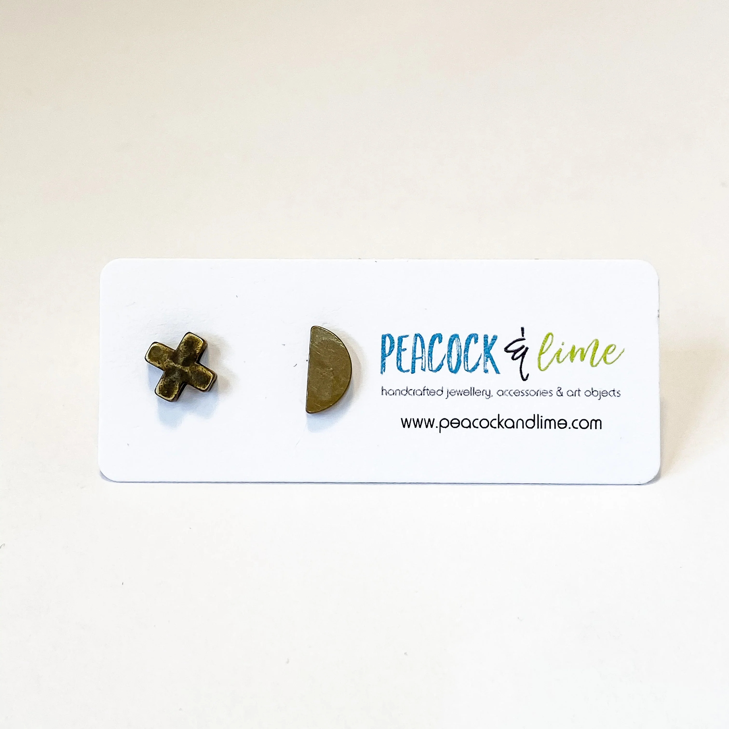 Brass Stud Earrings - Image 3