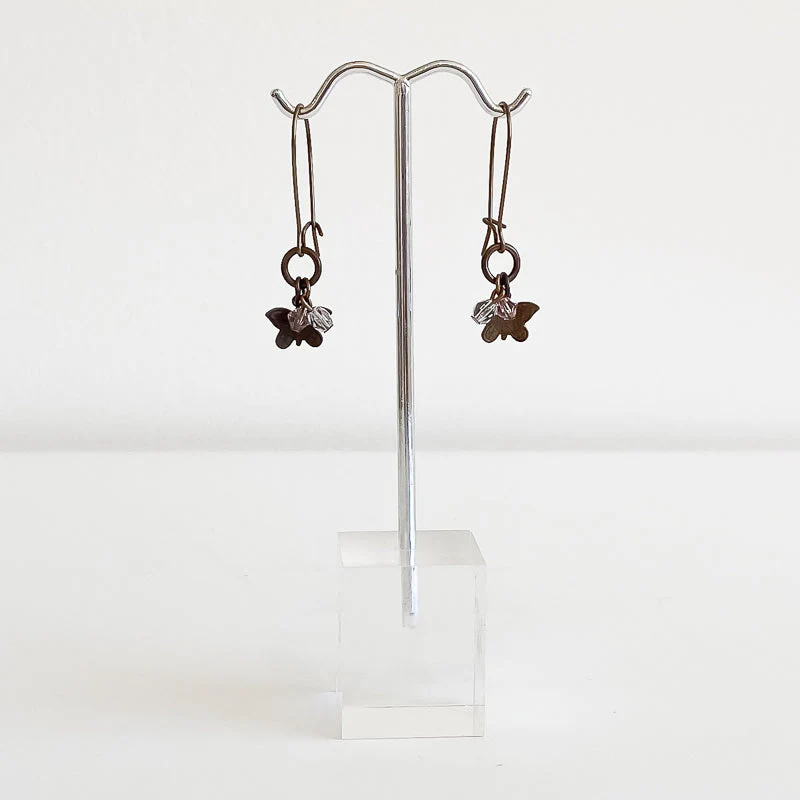 Butterfly Drop Earrings With Swarovski Crystals - Image 2
