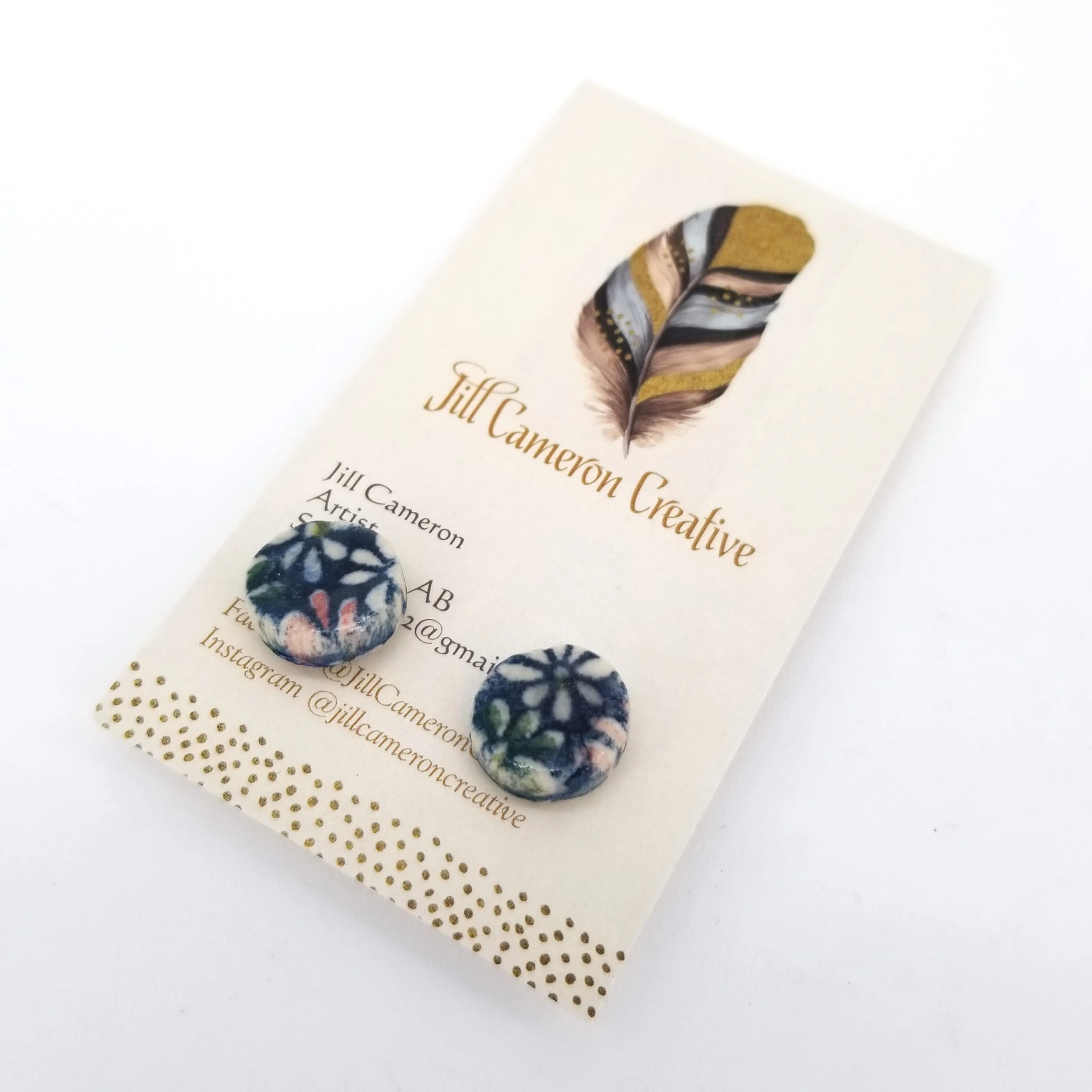 Porcelain Stud Earrings - Image 3