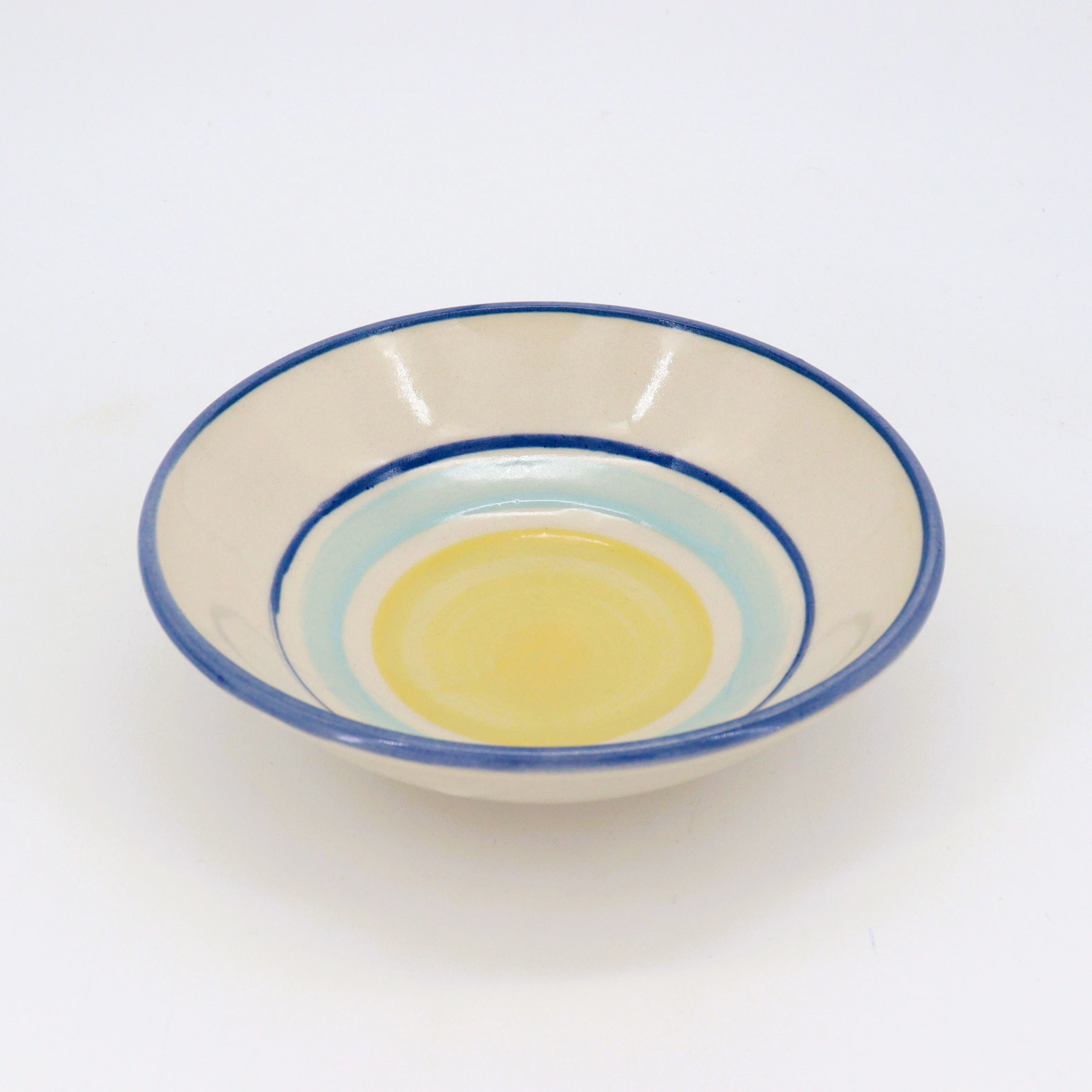 Contemporary Small Blue & Yellow Bowl