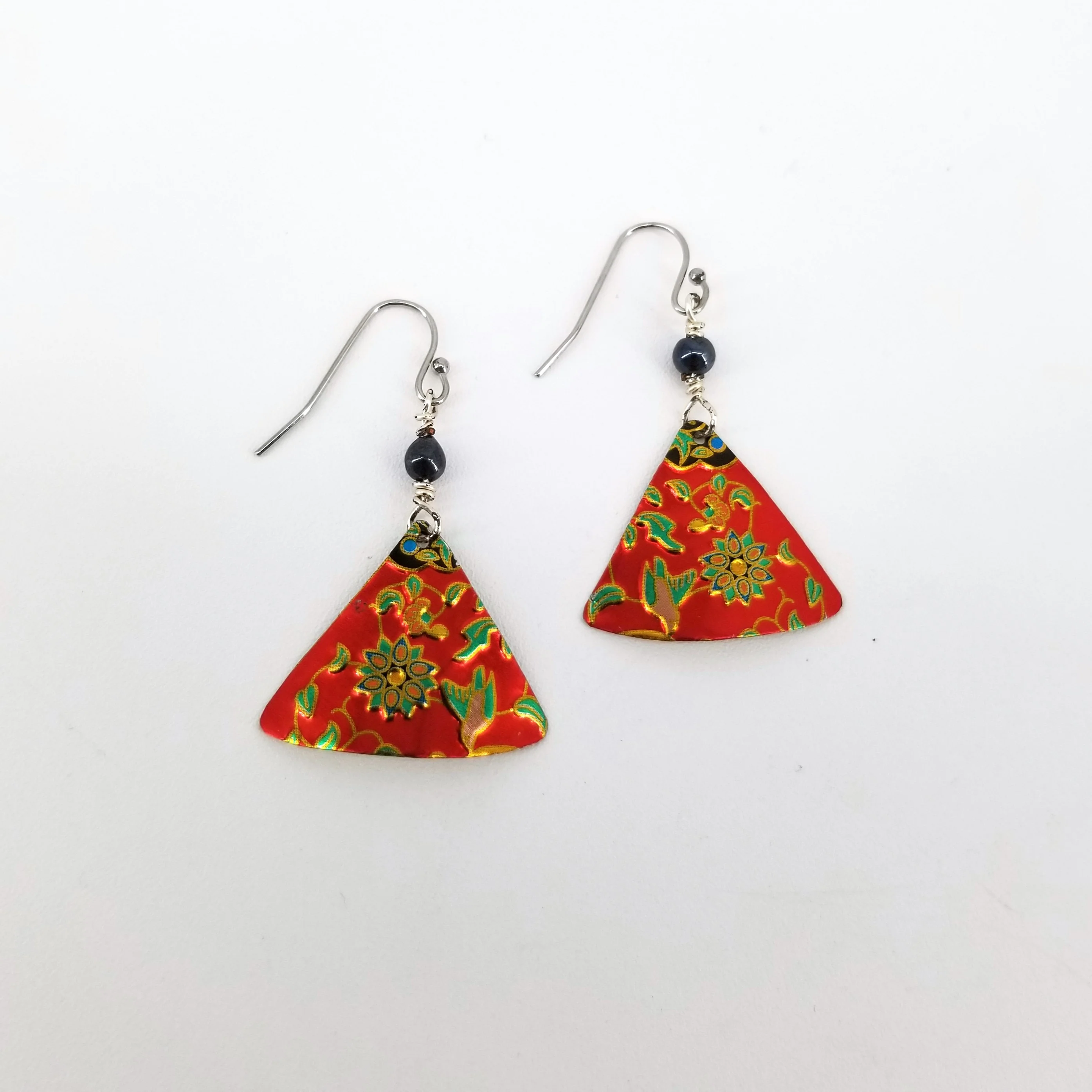 Upcycled Biscuit Box Dangle Earrings Assorted Shapes - Image 3