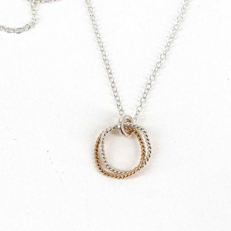 'Entwined Collection' Entwined Gold & Silver Pendant Necklace - Image 3
