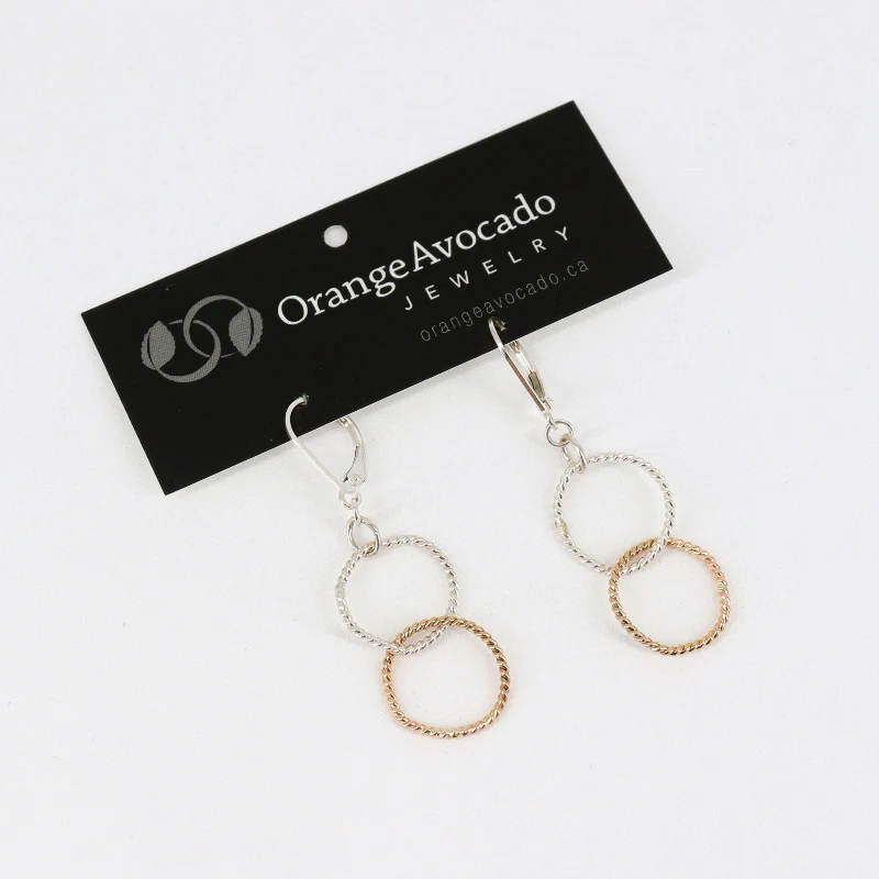 'Entwined Collection' Mixed Metal Freeform Hoop Earrings - Image 2