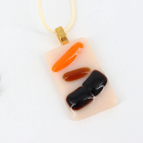 Fall Abstract Fused Glass Necklace