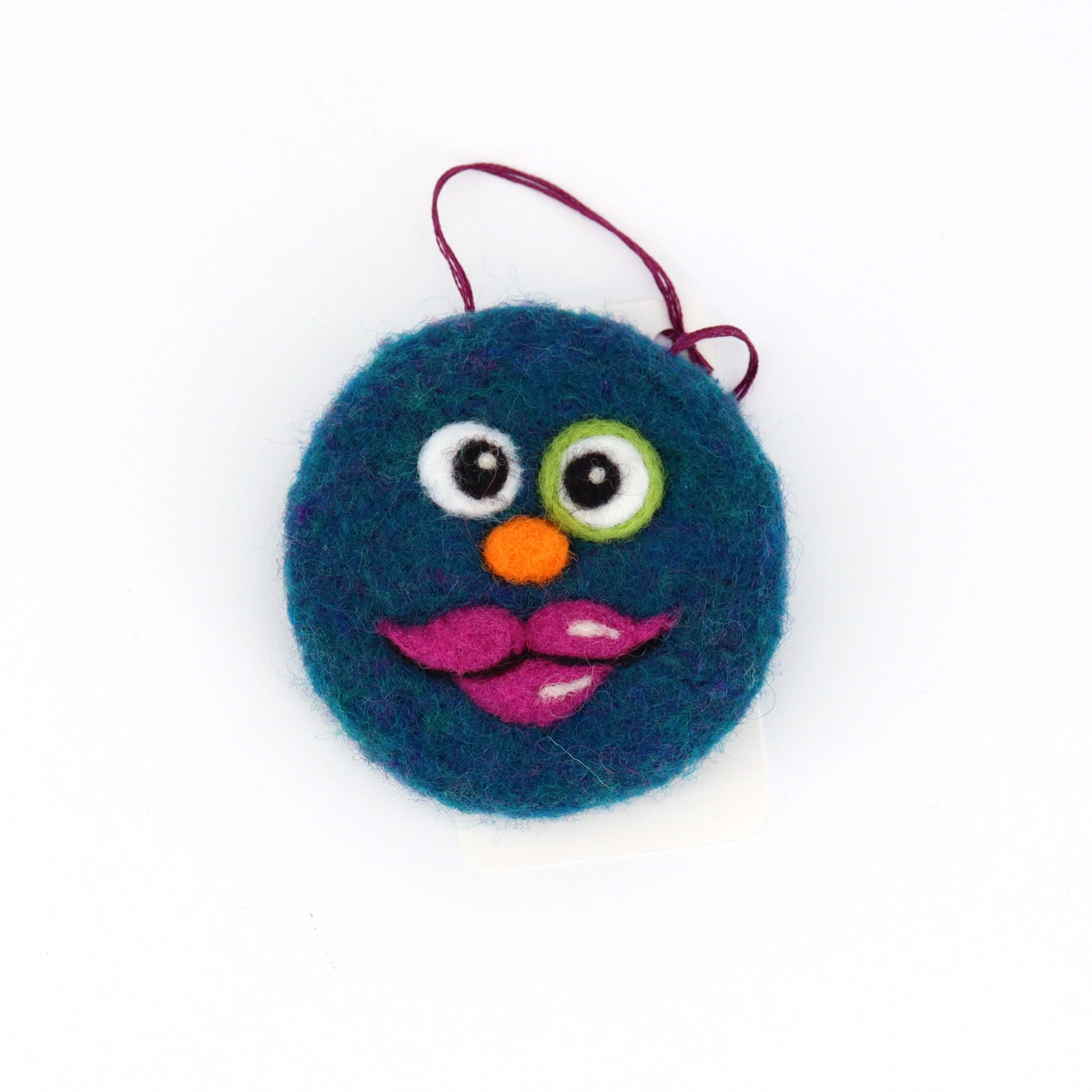 Flat Felted Monster Ornament