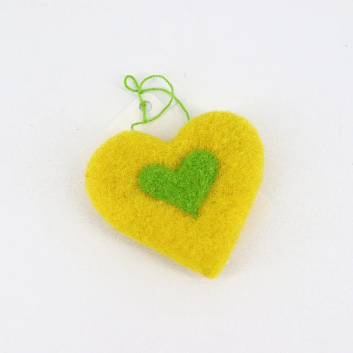 Flat Felted Heart Ornament - Image 4