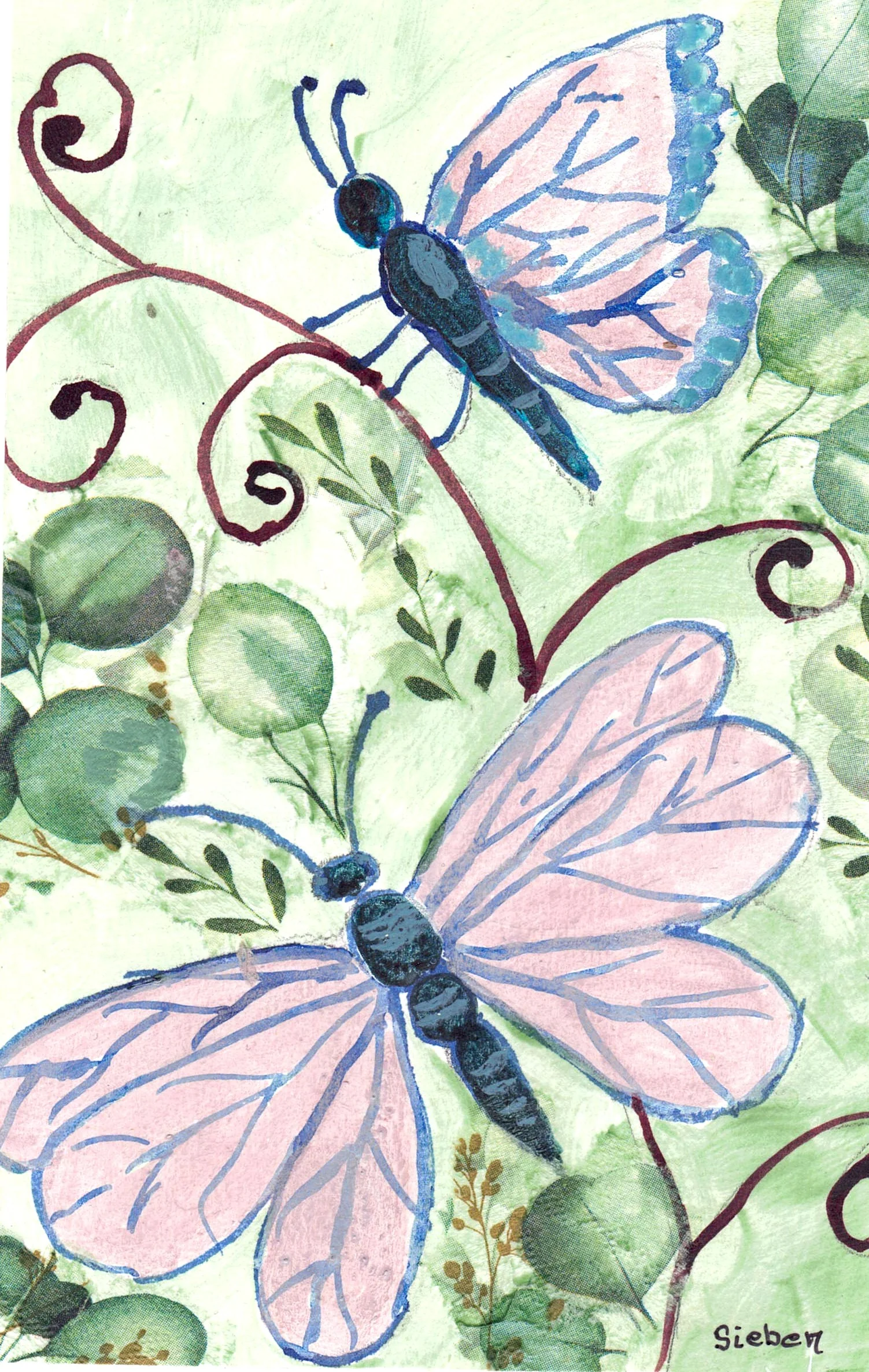 'Flora & Fauna Series' Original Collaged Art Card - Image 6