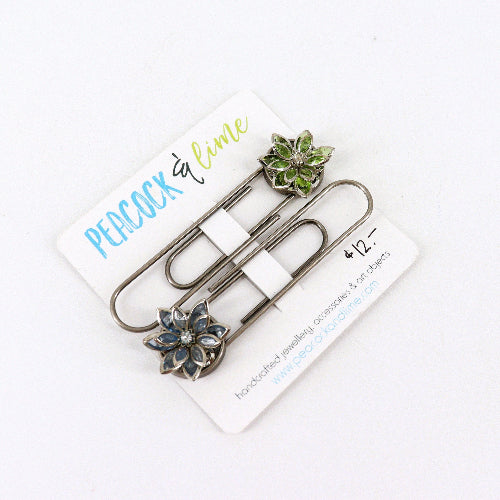 'Flowers' Set of Two Paperclip Bookmarks