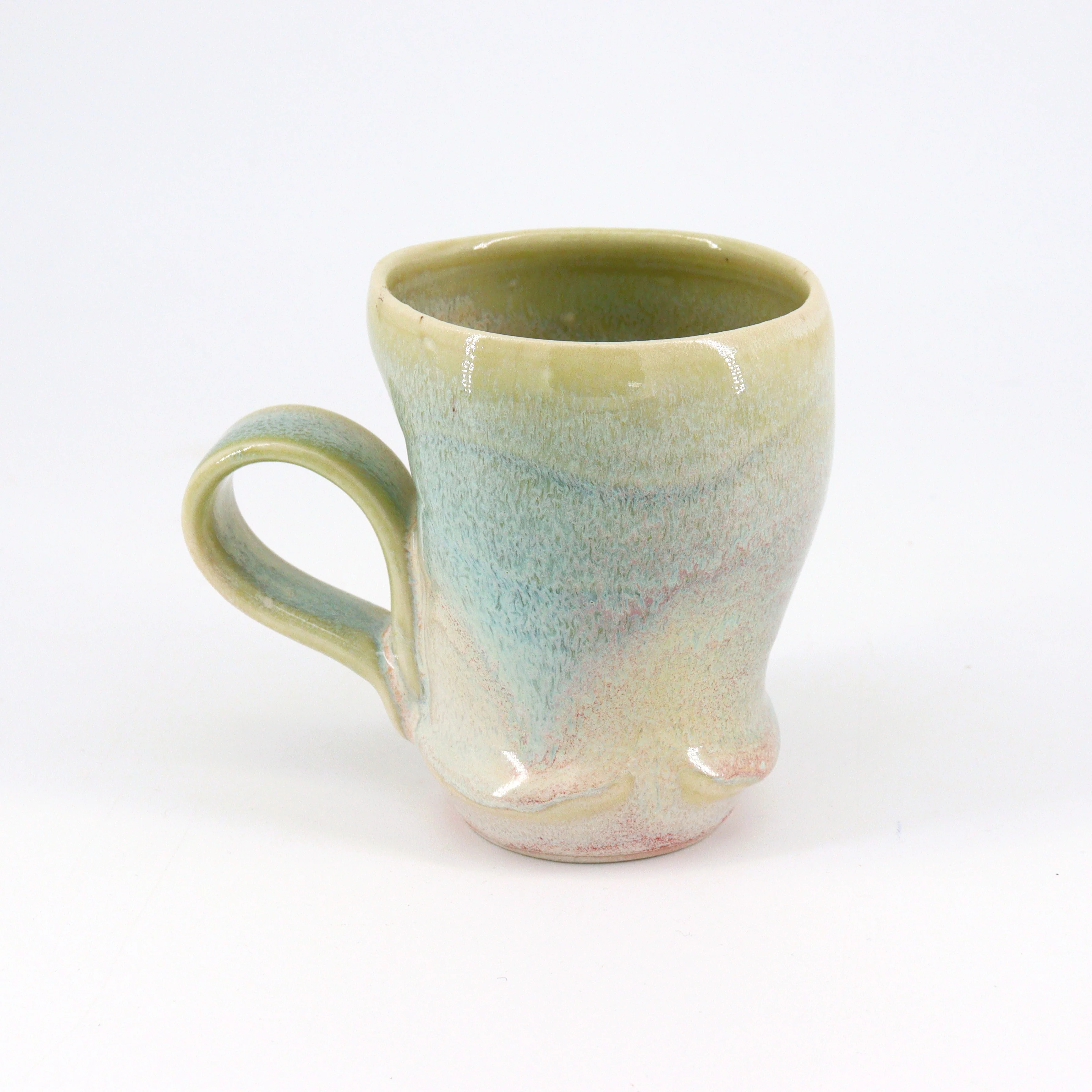'Fluid' Creamy Blue Green Mugs - Image 2