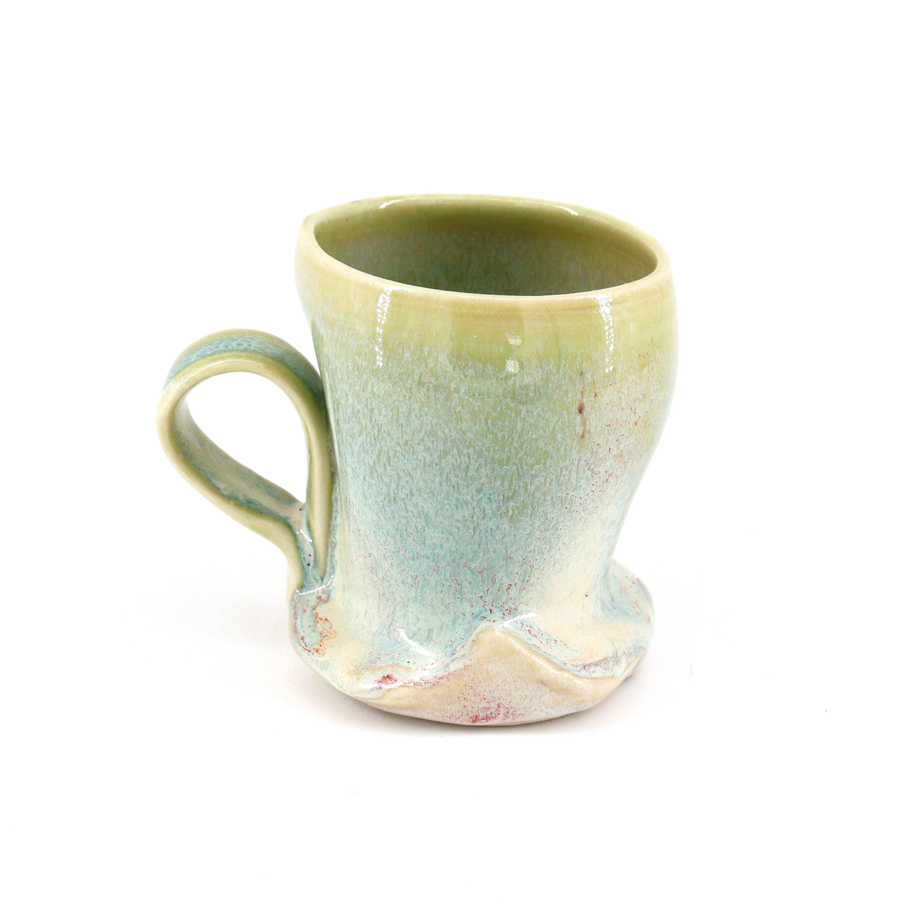 'Fluid' Creamy Blue Green Mugs - Image 3