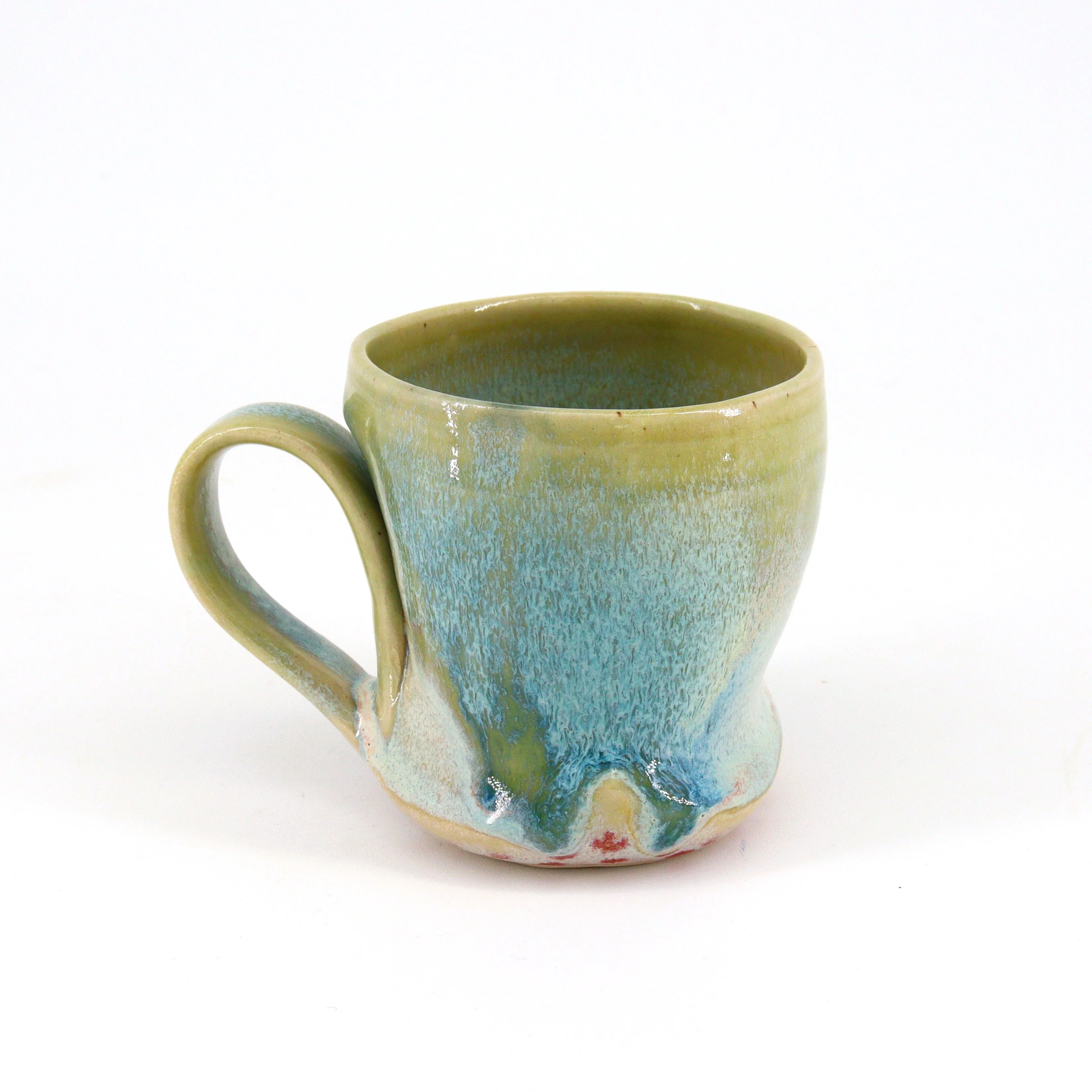 'Fluid' Creamy Blue Green Mugs - Image 4