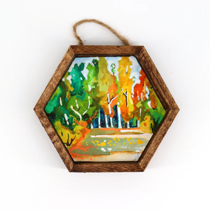 Framed Mini Watercolour Paintings 'Landscapes' - Image 4