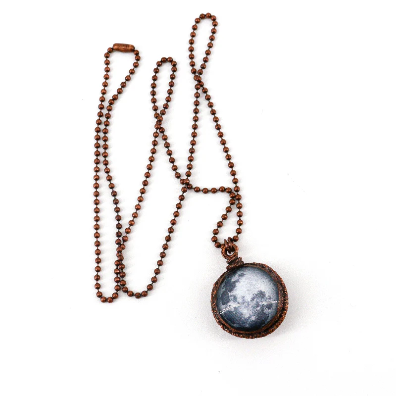 'Full Moon' Copper Pendant Necklace