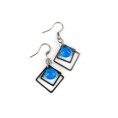 Geometric Glass Bead Earrings