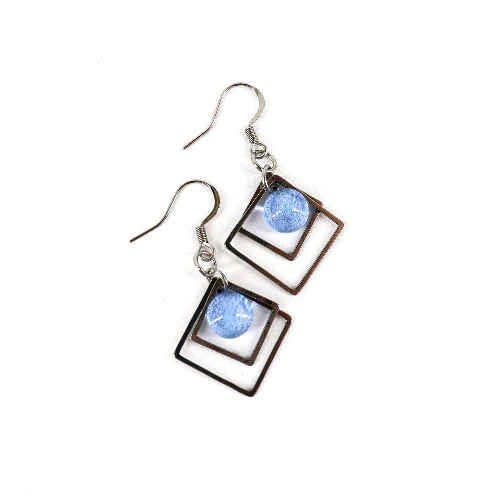 Geometric Glass Bead Earrings - Image 4
