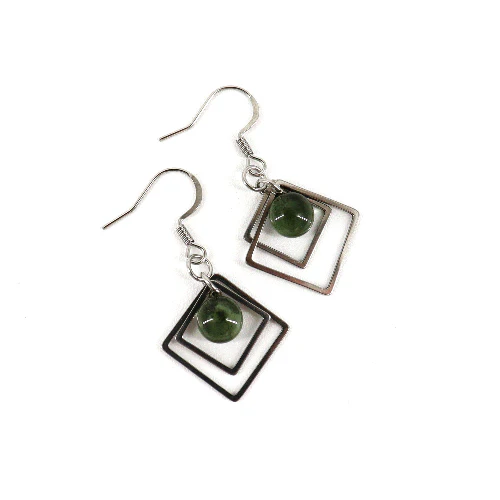 Geometric Glass Bead Earrings - Image 6
