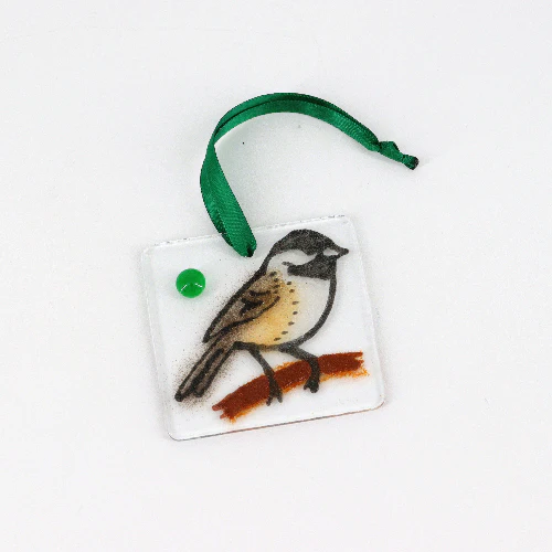 Glass Chickadee Ornament