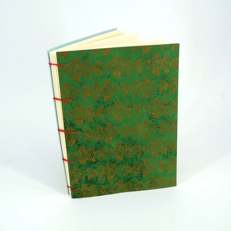 'Gold Fish' Coptic Style Soft Cover Mixed Media Sketchbook - Image 3