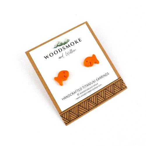 Goldfish Cracker Stud Earrings