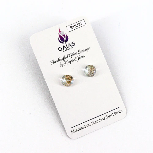 Handcrafted Glass Stud Earrings - Image 3