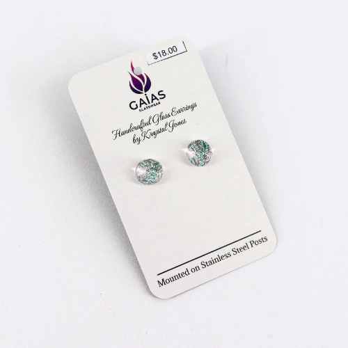 Handcrafted Glass Stud Earrings - Image 4