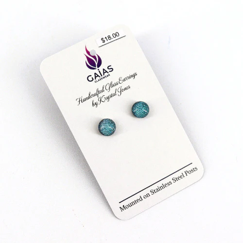 Handcrafted Glass Stud Earrings - Image 5