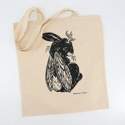 Hand Silkscreened Magical Creature Tote Bags - Image 4