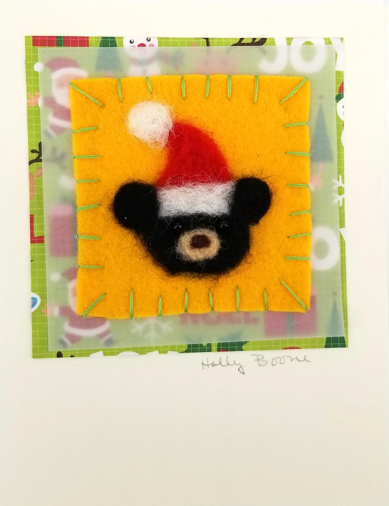 Holly Boone Art Cards - Bears in Santa Hats - Image 2