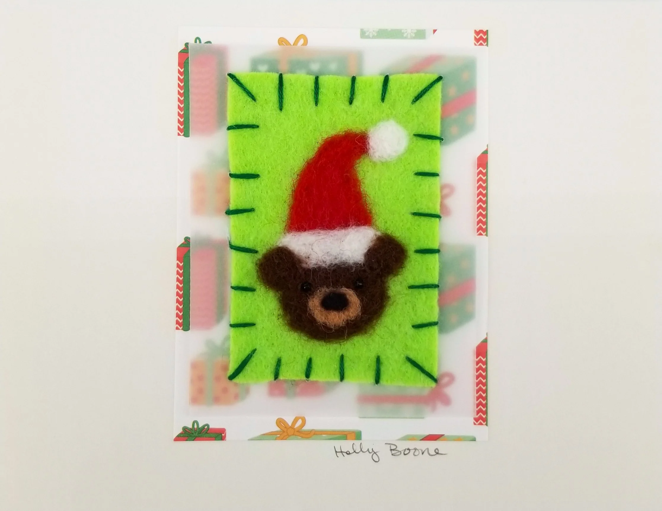 Holly Boone Art Cards - Bears in Santa Hats - Image 3