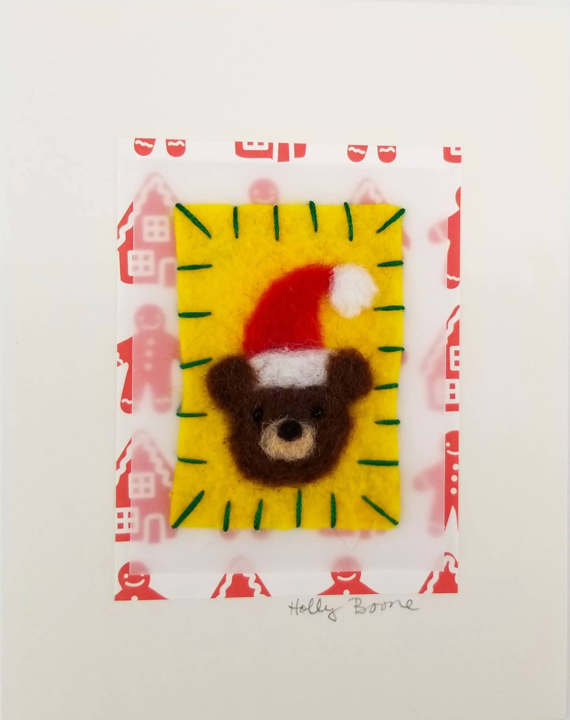 Holly Boone Art Cards - Bears in Santa Hats - Image 5