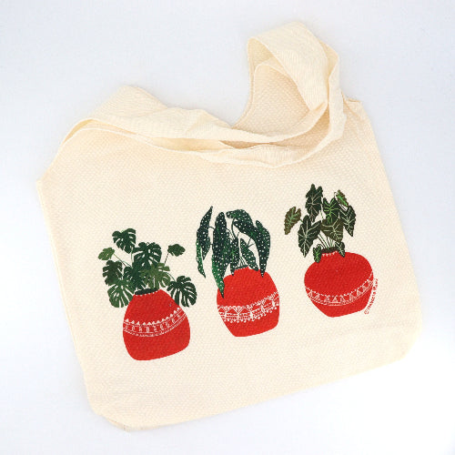 'House Plants' Illustrated Canvas Tote Bag