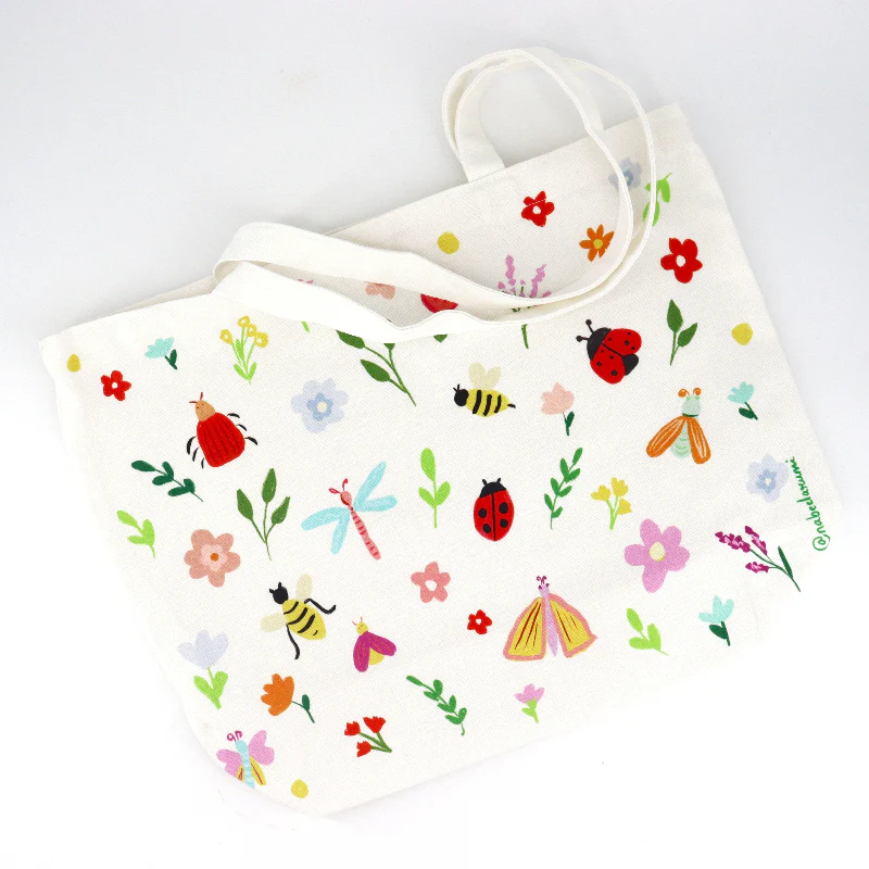 'Spring' Illustrated Canvas Tote Bag