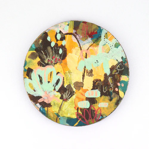 'Jungle' (Round) Original Acrylic Painting by Meghana Gauthier