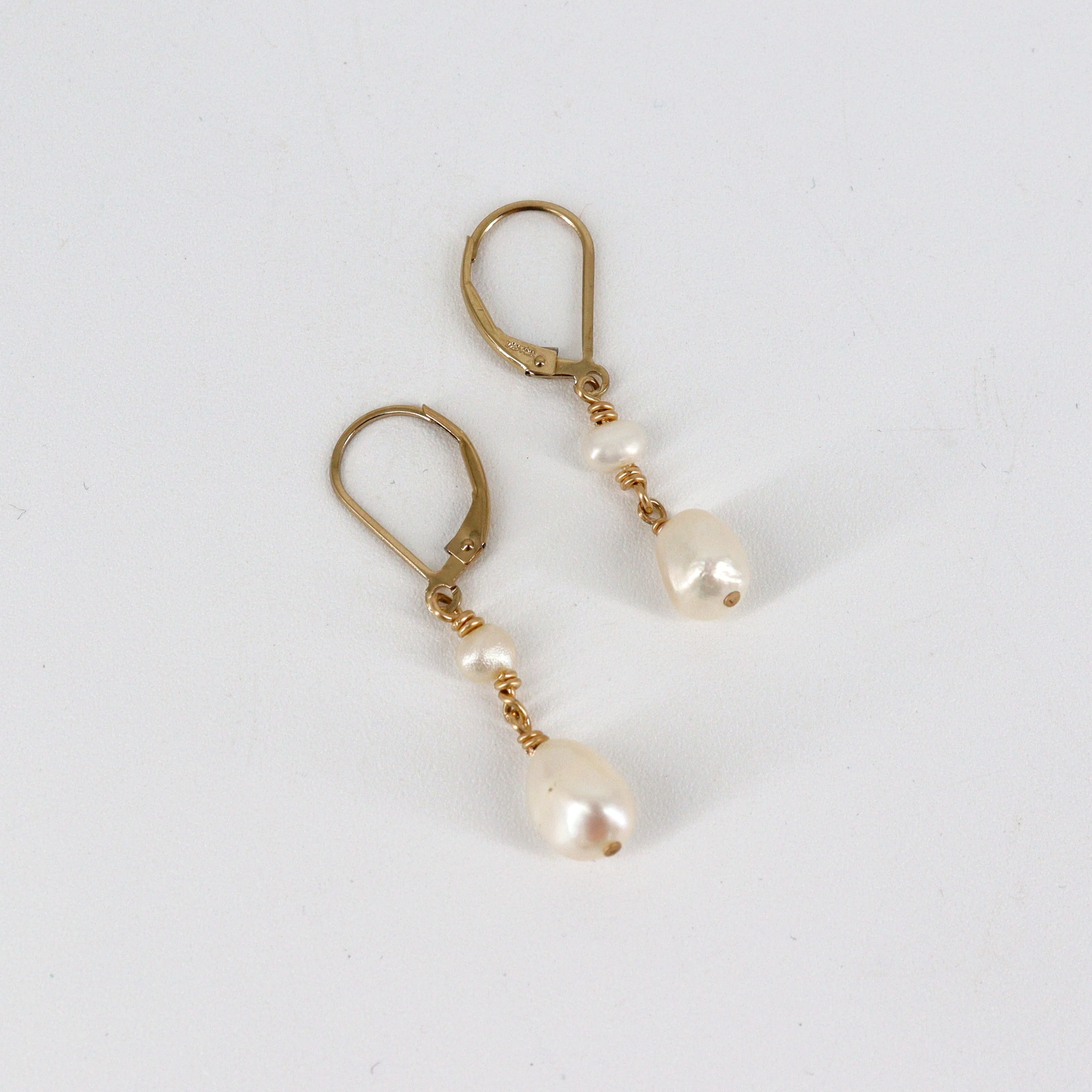 Keshi & Freshwater Pearl Drop Earrings